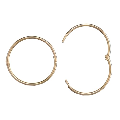 16MM Diamond Cut Faceted Hinged Hoop Earrings - 9ct Yellow Gold Sleeper Hoop Earrings